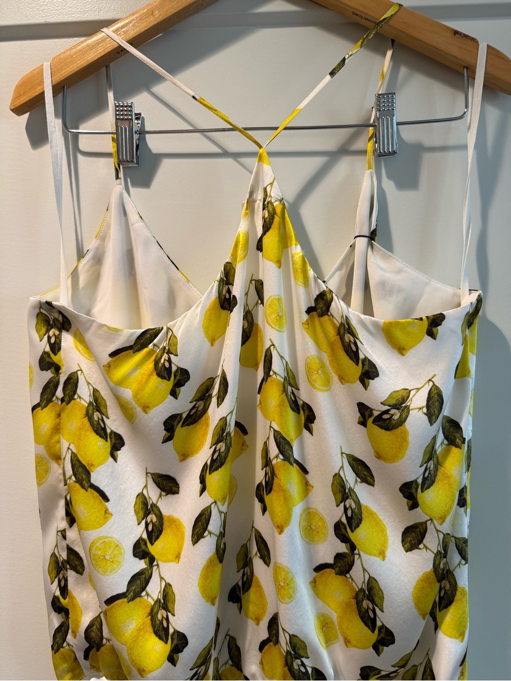 L'AGENCE White Lemon-Print Silk Bodysuit Size Large - Picture 13 of 16